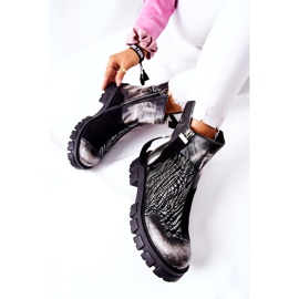 Kožne čizme Jodhpur čizme Maciejka crno-bijele 05137-21 bijela 2