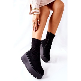 Čizme od antilopa na platformi Maciejka crna 05319-01 2