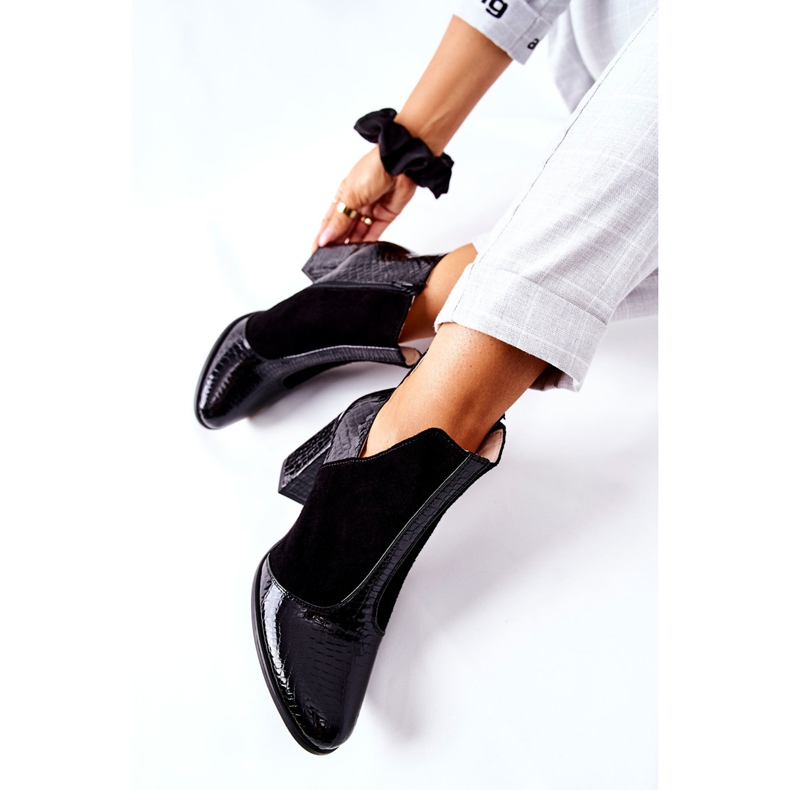 PA2 Ženske kožne čizme na petu crne koje želim crno 2