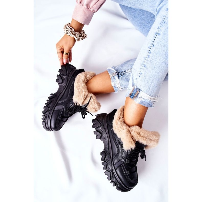 PM1 Ženske crne tople čizme Limerick crno 2