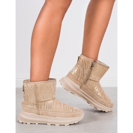 SHELOVET Topli Mukluki na platformi bež 1