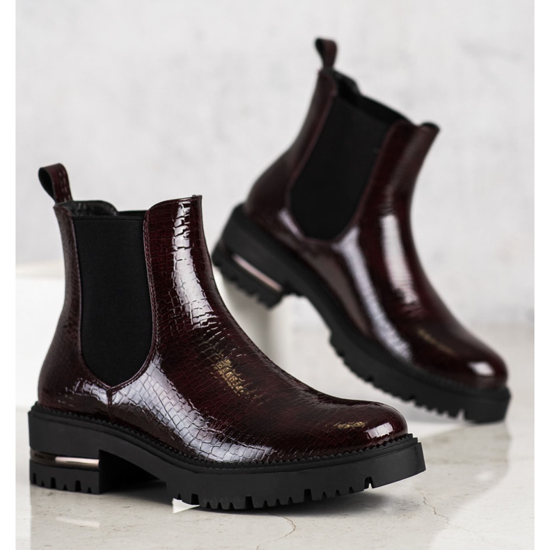 Zmijske čizme Sergio Leone Chelsea sa printom crvena raznobojna 1