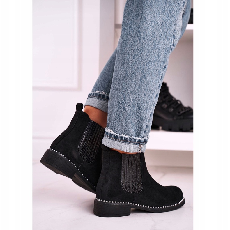 Ženske čizme Jodhpur čizme Suede Black Meagan crna 3