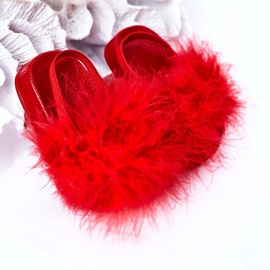 FR1 Dječje gumene papuče s krznom Crveni Skylar crvena 3