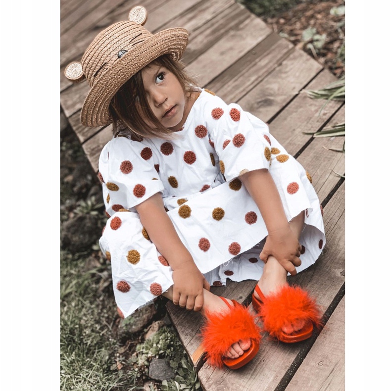 FR1 Dječje gumene papuče s krznom Crveni Skylar crvena 4