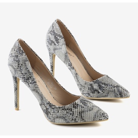 Crne štikle u uzorku Graceine zmijske kože crno 1