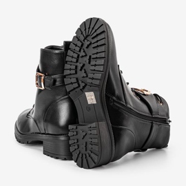 Crne Versi radne čizme s ravnim potpeticama crna 1