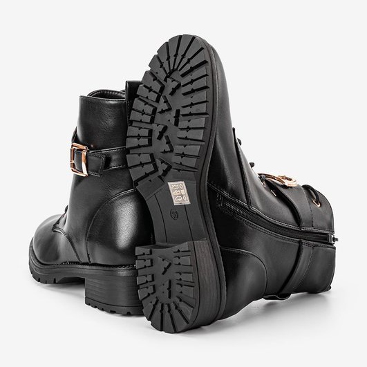 Crne Versi radne čizme s ravnim potpeticama crno 1