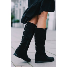 Crne čizme na natkrivenom klinu Nana crna 1