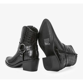 Crne kaubojske čizme s krokodilskim uzorkom Lav crna 1
