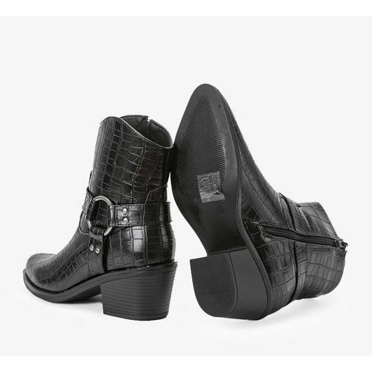 Crne kaubojske čizme s krokodilskim uzorkom Lav crna 1