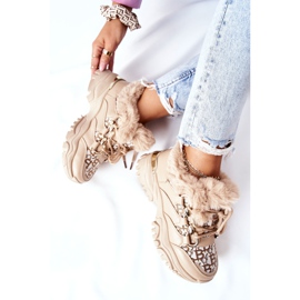 PM1 Ženske tople sportske cipele Khaki Heart Beats kaki 1