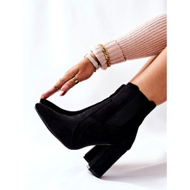 PG1 Ženske čizme od antilopa na petu crni Kastren crno 2