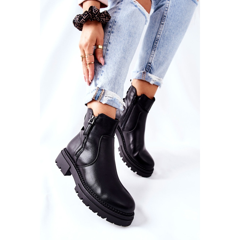 PE1 Crne čizme Silvan s patentnim zatvaračima crno 2