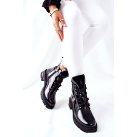 Lakirane tople čizme Sergio Leone crne TR744 crna 2