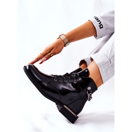 Lakirane tople čizme Sergio Leone crne BT405 crna 2