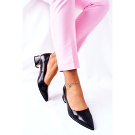 S.Barski Elegantne kožne pumpe Crna Samira 1