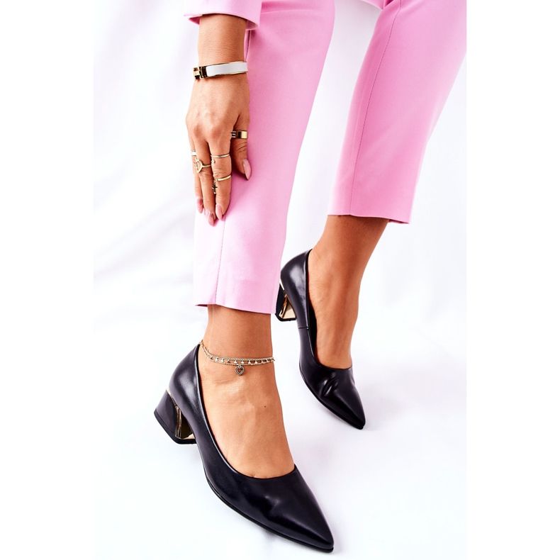 S.Barski Elegantne kožne pumpe Crna Samira crno 2