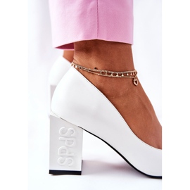 S.Barski Kožne pumpe na bijelom Cherith baru bijela 2