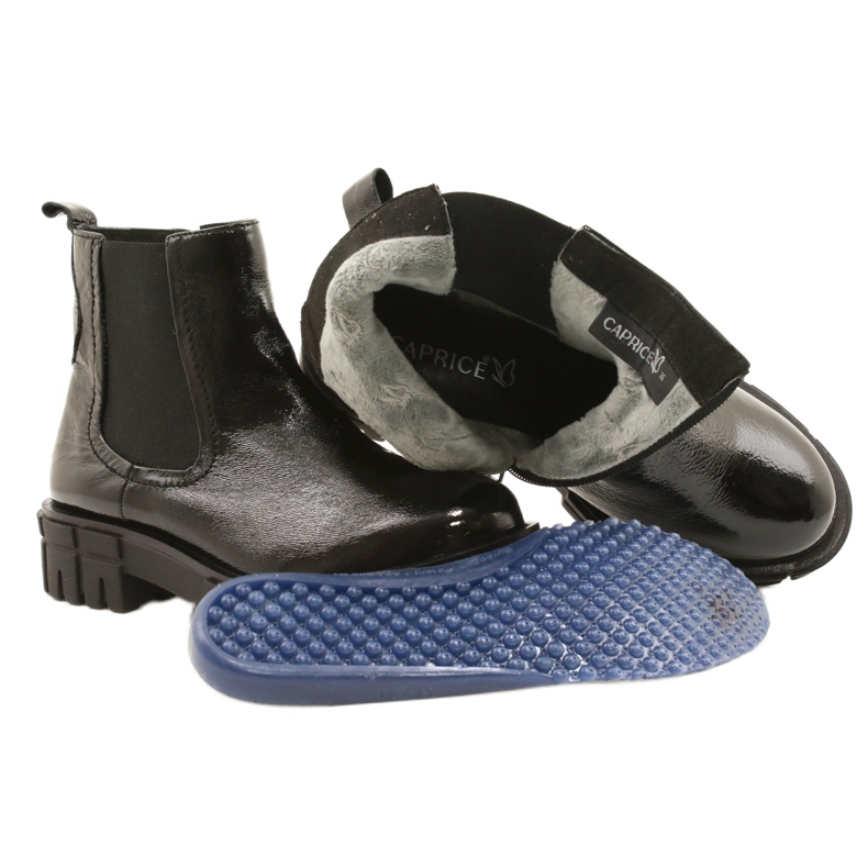 Crne lakirane ženske čizme Caprice 9-25461-27 017 crna 7