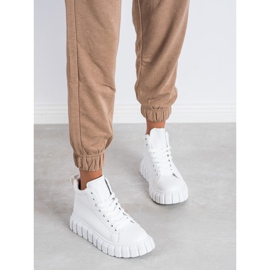 SHELOVET Modne bijele tenisice s eko kožom bijela 1