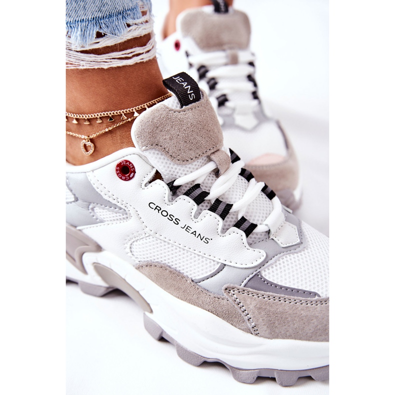 Ženske sportske cipele Cross Jeans bijele i sive II2R4020C bijela siva 1