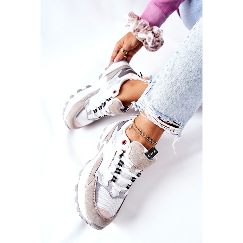 Ženske sportske cipele Cross Jeans bijele i sive II2R4020C bijela siva 2