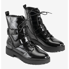 Crne lakirane ženske čizme iz Ferlanda crna 1