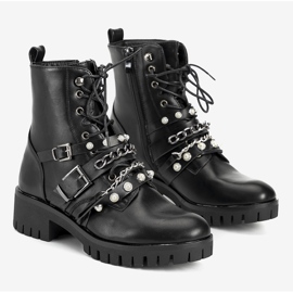 Ženske crne planinarske čizme s Faubertovim lancima crna 1