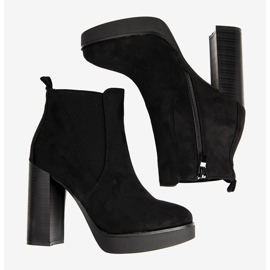 Crne ženske čizme na visokom Lacasse stupu crno 1