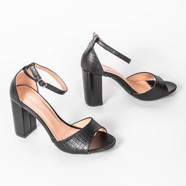 Crne sandale na Milano stupu crno 1