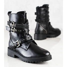 Erynn Crni radnici s ukrasnim kopčama crna 2