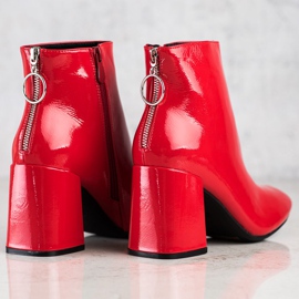 Lucky Shoes Lakirane čizme na stupu crvena 1