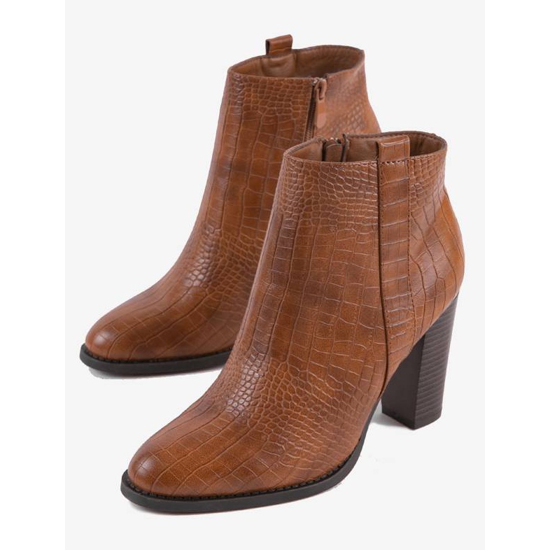 Deve čizme na krokodilskom stupu s uzorkom Remini smeđa 2