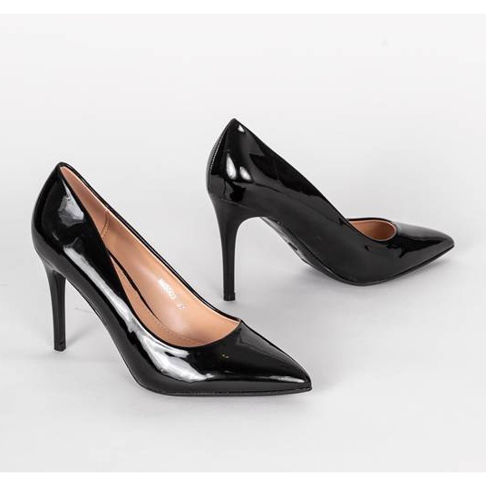 Crne štikle s lakiranim travanjskim gornjim dijelom crna 1