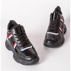 Crne ružne cipele na zdepastim Lexi potplatima crno raznobojna 1