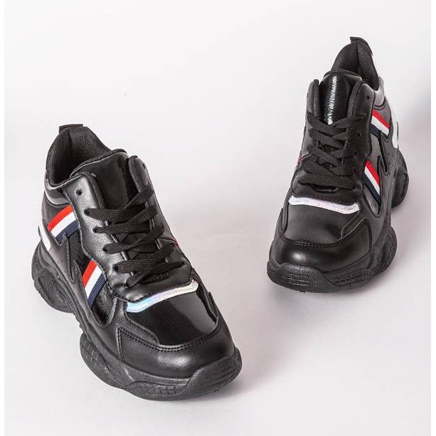 Crne ružne cipele na zdepastim Lexi potplatima crno raznobojna 1