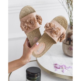 Ženske papuče Sun Sparrow u bež boji ružičasta 1