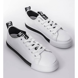 Alisonine bijele tenisice na ravnom potplatu bijela crna 1