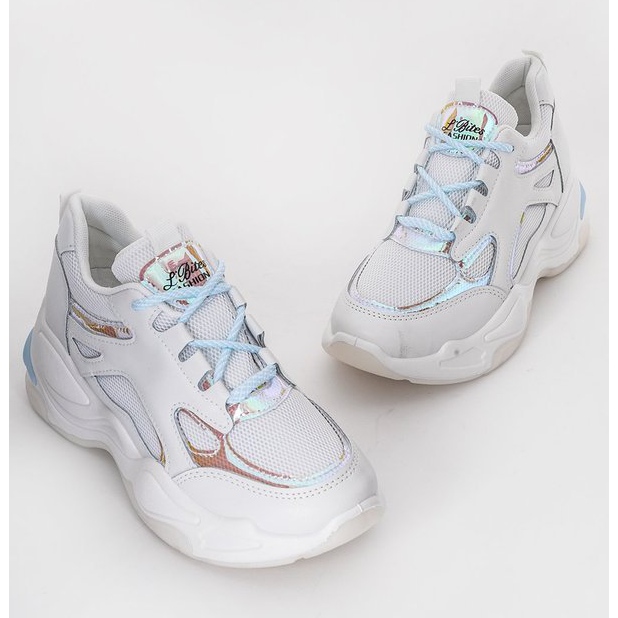 Bijele tenisice s debelim potplatom iz tvrtke Big Fun bijela plava 1