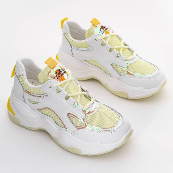 Bijele tenisice s debelim potplatom iz tvrtke Big Fun bijela žuta boja 1