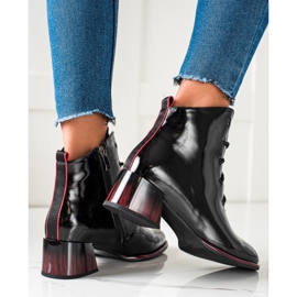 S. BARSKI Čizme na vezanje na štiklu od S.BARSKOG crna 2