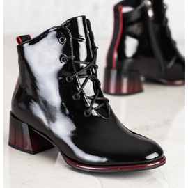 S. BARSKI Čizme na vezanje na štiklu od S.BARSKOG crno 1