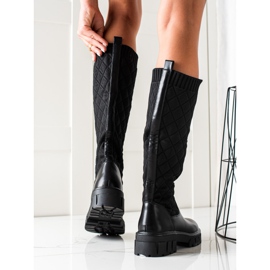 Seastar Čizme s prošivenom platformom crna 1