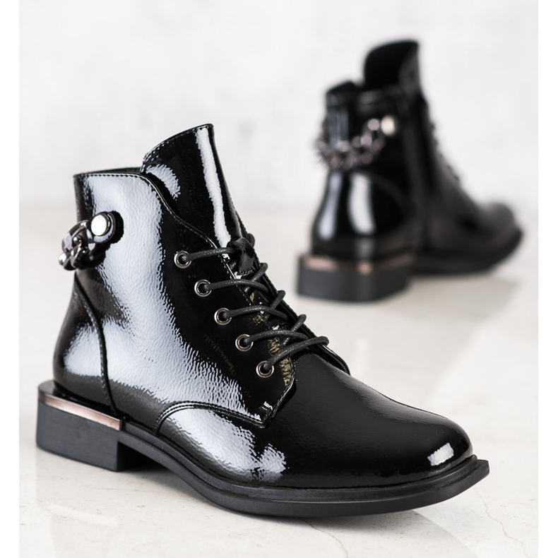 Sergio Leone Elegantne čizme lakirane od Sergia Leonea crno 1