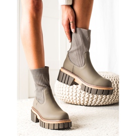 Seastar Čizme Jodhpur čizme s čarapom bež zelena 1