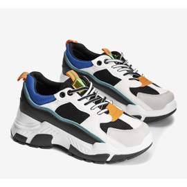 Crne tenisice na visokom potplatu Omerta bijela crno raznobojna 1