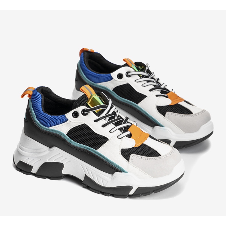 Crne tenisice na visokom potplatu Omerta bijela crna višebojan 1