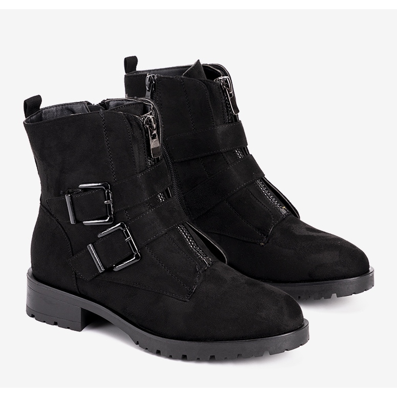 Crne ženske čizme od gležnjača Seashell crna 1