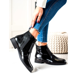 Lakirane gležnjače sa životinjskim uzorkom Sergio Leone BT400 Black crna 3